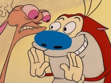 Ren and Stimpy | TWO Production Cels with COA and seal CLASSIC R&S Faces picture