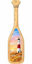 Sankaty Lighthouse hand painted handcrafted boat paddle-Wood plaque picture