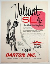 Vintage Darton Valiant SL Hunting Bow Archery Ad Flint Michigan Ephemera picture