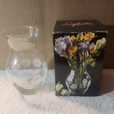 VTG NOS Stylesetter Bud Vase Decorated Crystal 5 1/2 inches Tall Boxed picture
