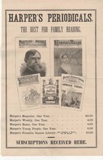 1886 Harper's Weekly, Harper's Periodicals Advertising Broadside picture