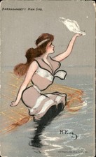 Bathing Beauty Narrangansett Pier Girl  c1907 Vintage Postcard picture