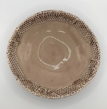 Studio Pottery Honeycomb Textured Vessel Bowl 1990-2010's picture