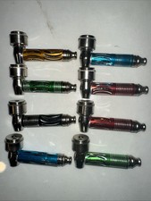 8 Pack 3” Metal Tobacco Smoking Hand Pipes with Caps  USA picture