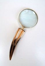 Vintage brass magnifying glass magnifier with horn handle desktop gift item picture