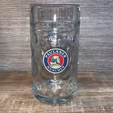 Paulaner Munchen 1 Liter Dimpled German Munich Beer Stein Glass (Mug Cup) (Used) picture