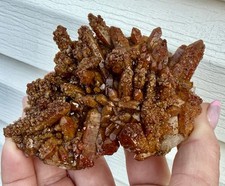 RED QUARTZ CRYSTALS CLUSTER w HEMATITE, TINEJDAD MOROCCO GLOBE MINERALS picture