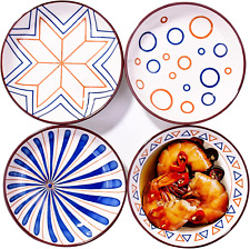 Cerficer Japanese Side Dishes Set of 4, Porcelain Soy Sauce Dish Sauce Bowl Sea picture