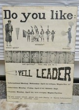 1960'S STANFORD UNIVERSITY POSTER/SIGN 'YELL LEADER' RARE SUPER COOL picture