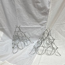 2 Vintage Mid Century Modern Chrome Wire Fruit Pyramid Caddy Tower 1960 Japan picture