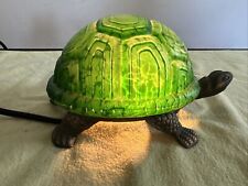 Turtle Table Lamp Frosted Glass Green Shell Desk Night Light Accent Table Tested picture