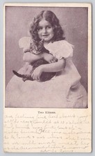 Two Kittens Girl Holding Cat Antique Postcard c1908 Southern Magazine Co picture