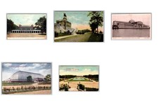 Lot of 5 Vintage Park Chicago Illinois Postcards Garfield Grant Monument Field picture