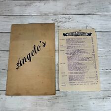Vintage ANGELO'S Menu Advertising w/ Today's Specials Year & Location Unknown picture