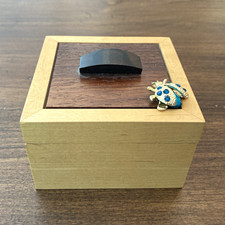 ARTIST CREATED &SIGNED  vintage Wooden Trinket Box. Unique picture
