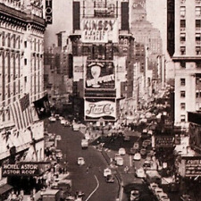 1940s TIMES SQUARE NY HOTEL ASTOR PEPSI-COLA CAMEL CIGARETTES SIGNS RPPC P2046 picture