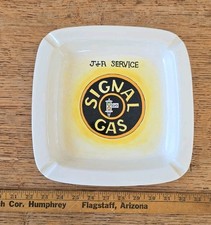 Signal Gas Porcelain Plate Ash Tray J&R Service picture