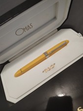 OMAS 360 Yellow Cotton Resin Rollerball Pen (RB) with Silver Trim, 2004 picture