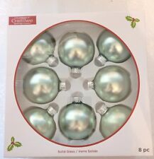 Celebrate It Sparkling Creations Mint Green Glass Christmas Ornaments Set of 8 picture