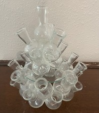 Vtg.25 Stacked Glass Mini Bud Vases Clear Glass Propagation Station 1960’s picture