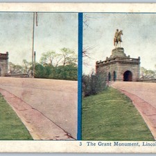 1925 Chicago IL Grant Monument Lincoln Park A.C. Co Color Stereoview Card 3D picture