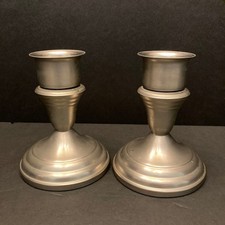 Provincetown Pewterlite Candlestick Holders Vtg Convertible F.B. Rogers Taper picture