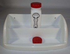 Vintage Replacement Griffith's White Spice Rack Jar Red Lids Hold 10 Jars picture