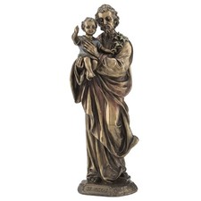 St. Joseph Holding Baby Jesus Sculpture - 8.25