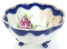 Antique 1920s Nippon Porcelain 3 Toed Footed Nut Dish Made In Japan picture