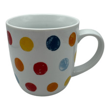 NOW DESIGNS Polka Dot Multicolor Ceramic Coffee Cup Mug EUC picture