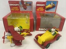 Vintage Peanuts Snoopy Flying Ace & Convertible Car Large Die-cast Hasbro Rare picture
