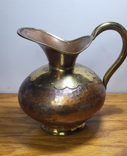 Vintage Copper & Brass Water Jug Pitcher Dinanderie Bifttlot Made in Belgium picture