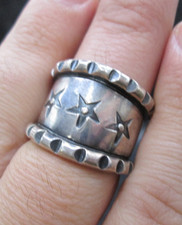 Monty Claw Sterling Silver 3 Star Ring Size 10 Native American * picture