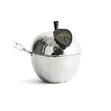 Michael Aram Apple Honey Pot with Spoon Nickelplate 110780 picture