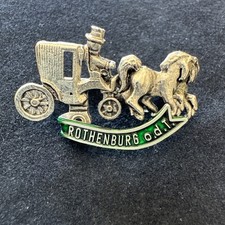 Vtg Dinkelsbuhl Carriage & Horses Hat Lapel Pin Rothenburg o.d.T. picture