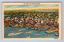 Seattle WA-Washington, Seattle Harbor, Antique Vintage Postcard picture