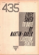 Martin-Baker Ejection Seats 1961 Vintage Aviation Magazine Ad Print Flight picture