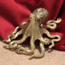 Brass Octopus Figurine Small Statue Home Office Decoration Animal Figurines Toys picture