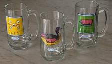 Vintage 1980s Official Preppy Handbook Glass Beer Mugs - Set of 3 picture