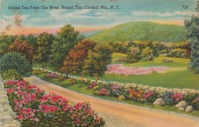 ROUND TOP MOUNTAIN FROM THE WEST POSTCARD CATSKILL MOUNTAINS NY NEW YORK 1930s picture