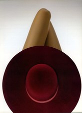 HERMES Felt Hat and Model Legs Luxury Fashion Original Magazine Print Ad A4 picture