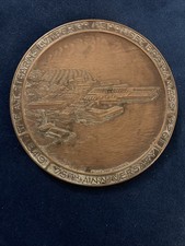 Antique 1849-1924 75th Anniversary Stearns Lumber Boston Bronze Plaque Trivet picture