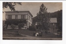 Family Posing For Photo In Front Of Their House c1904-1918 RPPC picture