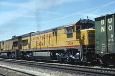 Railroad Slides - Union Pacific #2934 GE U30C Locomotive Westmont Illinois 1977 picture