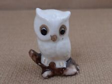 Miniature Porcelain Owl Figurine 1 1/2