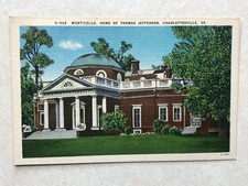 P1853 Vintage Postcard Monticello Home Of Thomas Jefferson Charlottesville VA picture