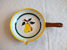 Stangl Pottery Fruit Pattern Pear Skillet Casserole Fry Pan w Handle Vintage picture