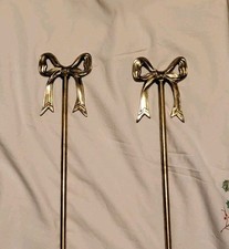 Vintage Solid Brass Wallhanging Hooks With Bows Gold Tone 18