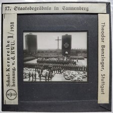 Original 1938 RWU Lantern Slide Staatsbegräbnis Tannenberg Benzinger Iron Cross picture
