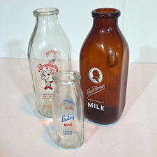 Broguiere's Lindsey Gail Borden 1992 Dairy Advertising Milk  Bottle Lot (3)  picture